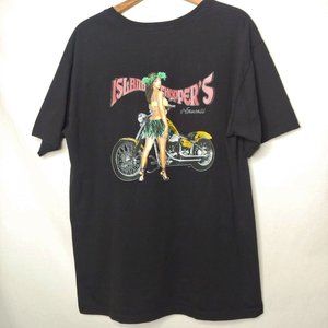 Island Choppers Hawaii Disney Store XL T Shirt Black Organic Cotton Aloha Girl